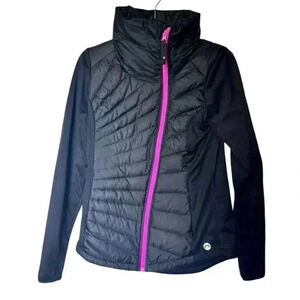 Mondetta Womens Black W/ Pink Zip Front Long Sleeve Activewear Jacket Size S